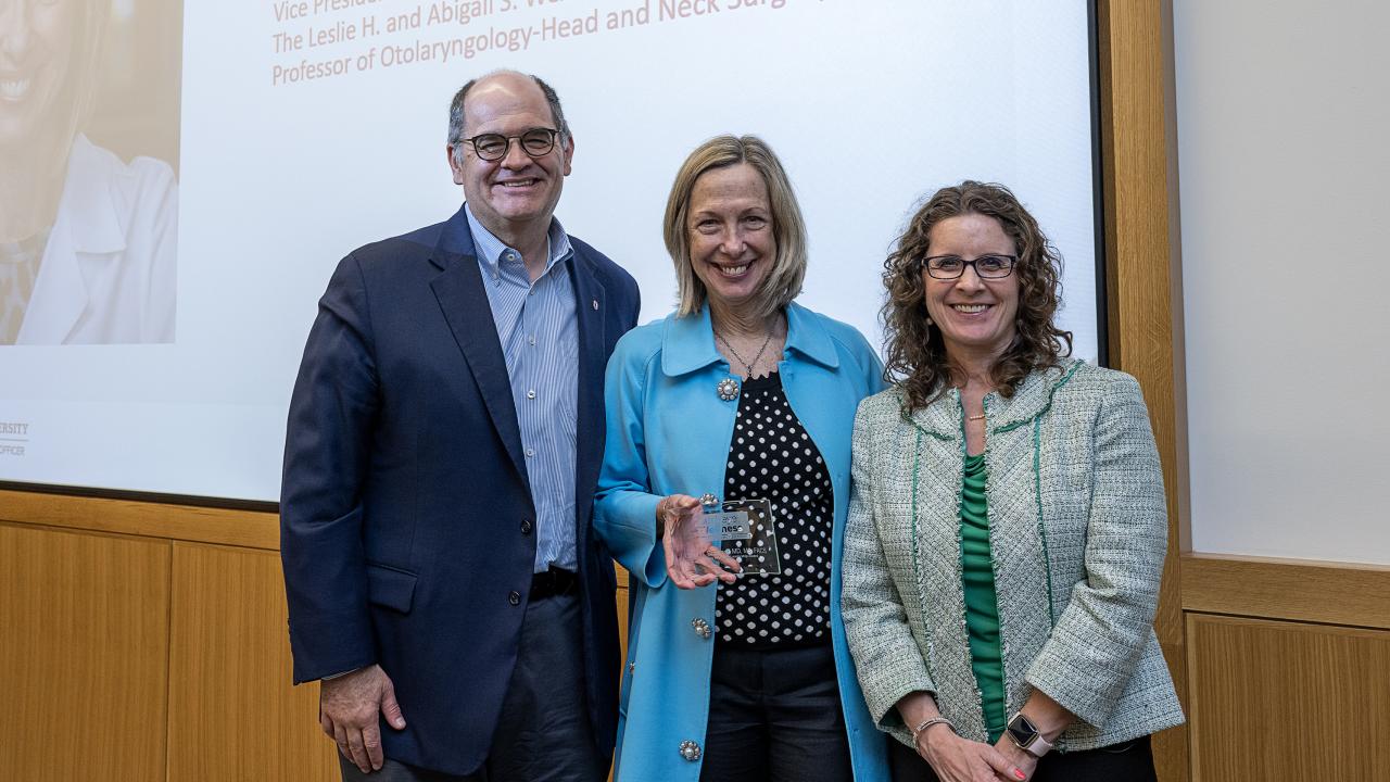 Dean Bradford receiving the executive leadership award